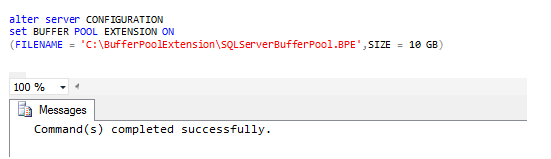 Resim 3 - Alter Server Configuration Set Buffer Pool Extension